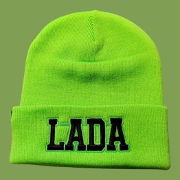 LADA kötött visszahajtott sapka neonzöld